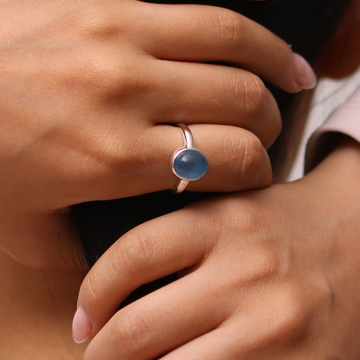 Blue moonstone ring