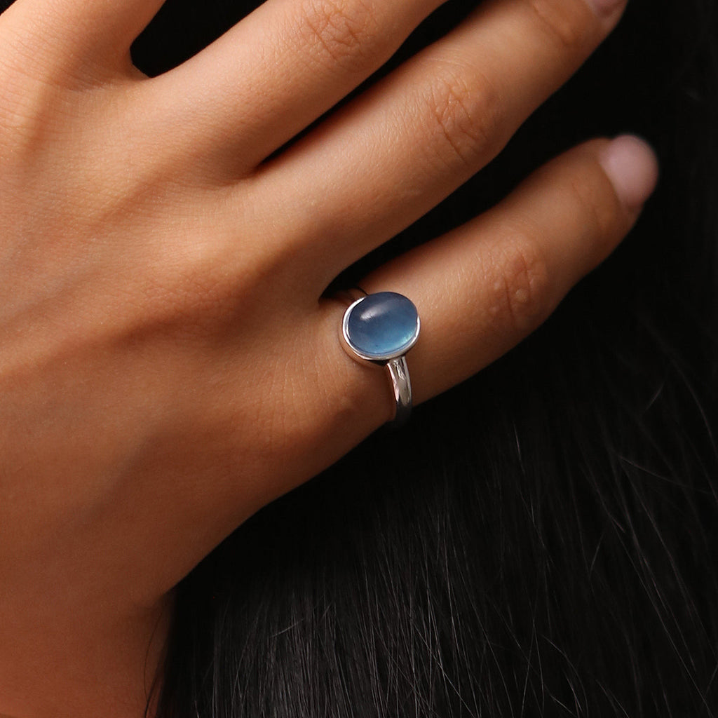 Blue moonstone ring