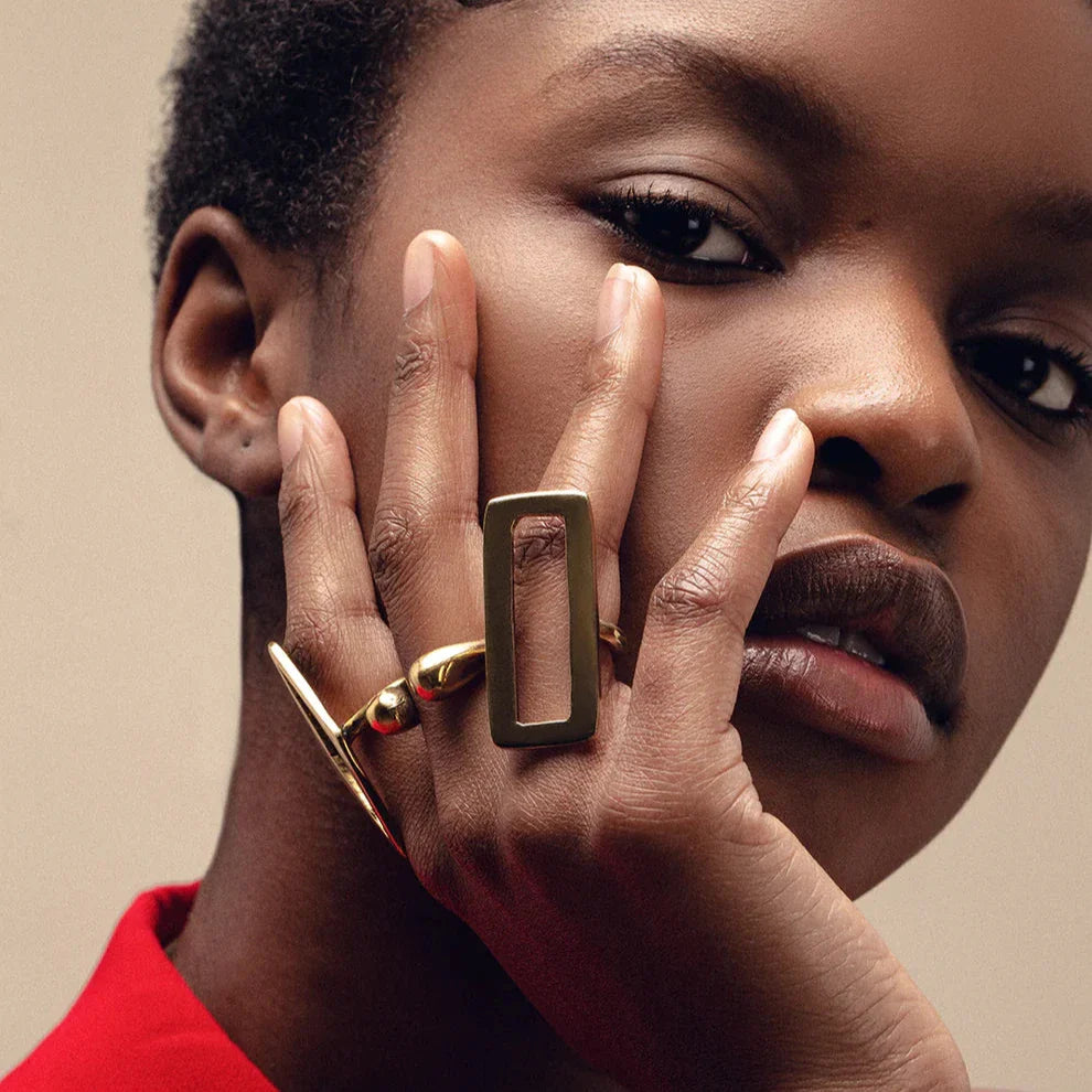 Jelani Recycled Brass Adjustable Ring
